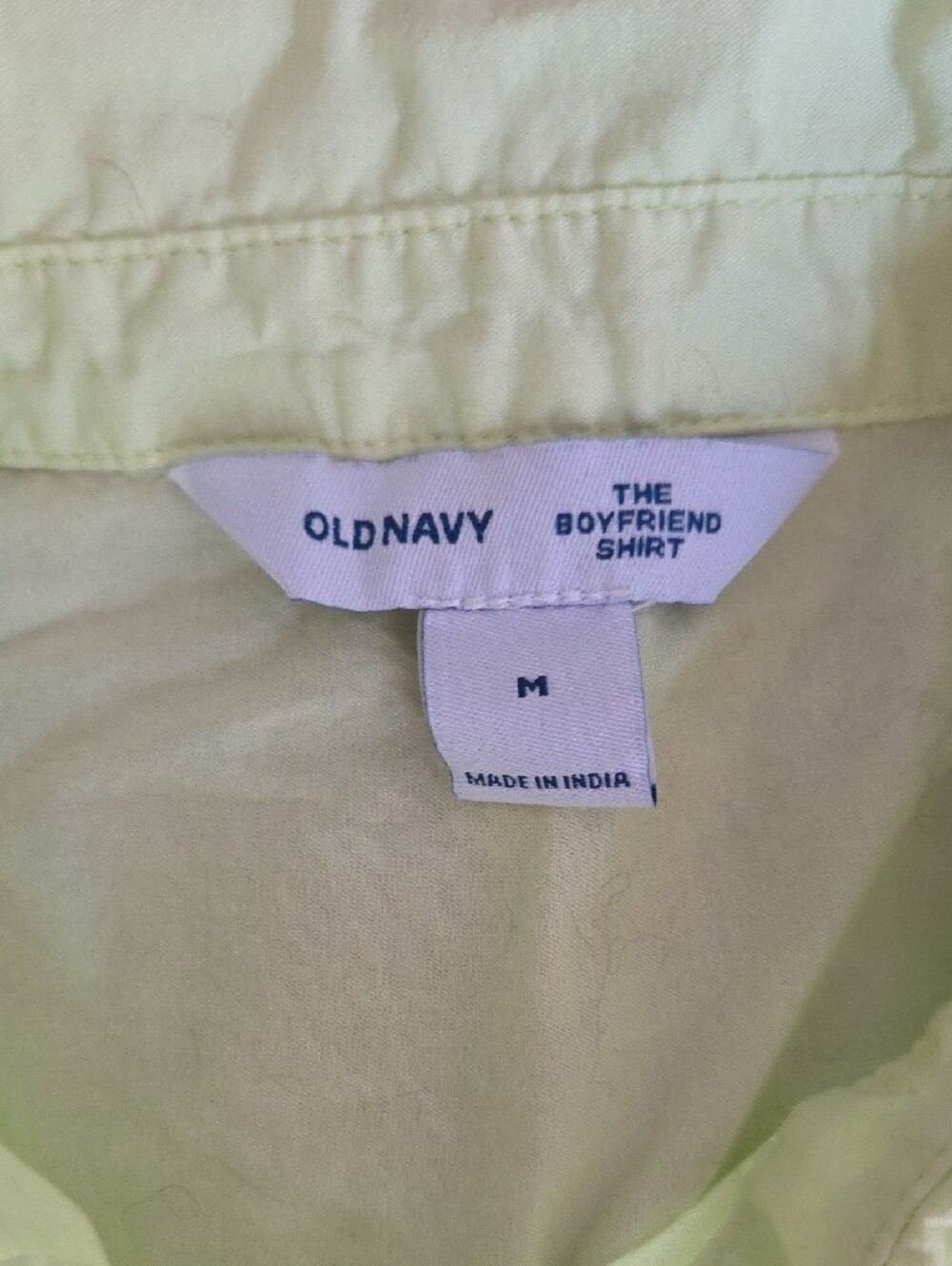 Old Navy Light Yellow Boyfriend Shirt - Picture 2 of 3